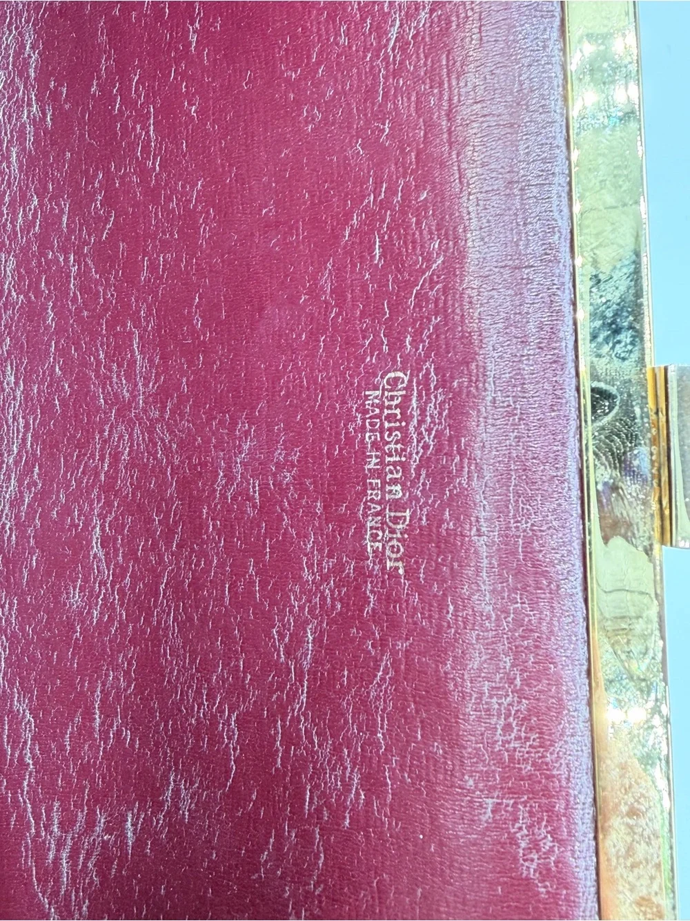 Vintage Burgundy Christian Dior Monogrammed Clutch